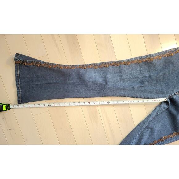 COS Women Jeans 12 Y2K Rhinestones Boot Cut Embroidered Embellished Flare Leg - Picture 8 of 16
